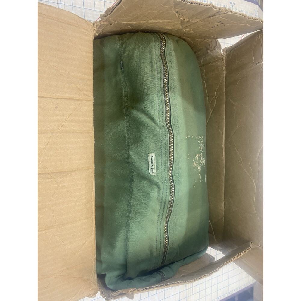 Vintage J.C. Higgins Sleeping Bag Camping / Outdoor Gear/ Green & Plaid. # 8211